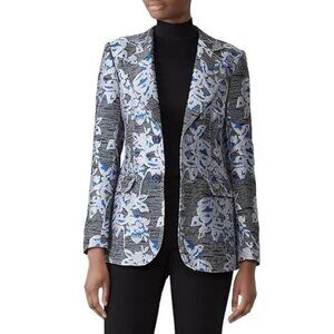 Derek Lam Black and Blue Floral Jacquard Blazer Women’s Size 44 Jacket /US 8